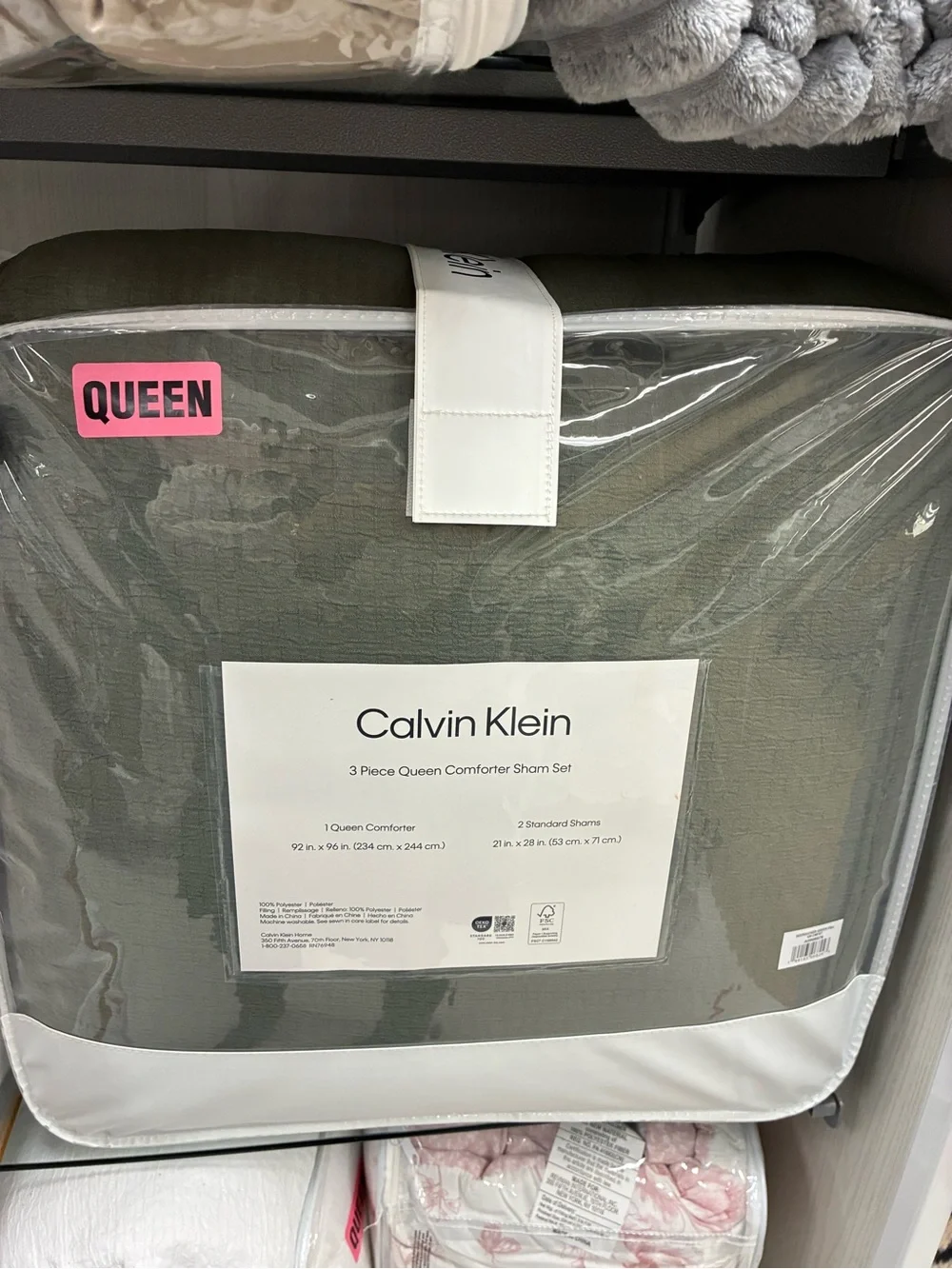 Calvin Klein Sage Green 3-Piece Queen Comforter Set